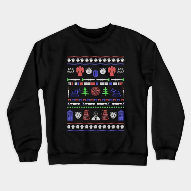 Holiday Who Ugly Doctor Sweater Crewneck Sweatshirt by B4DW0LF